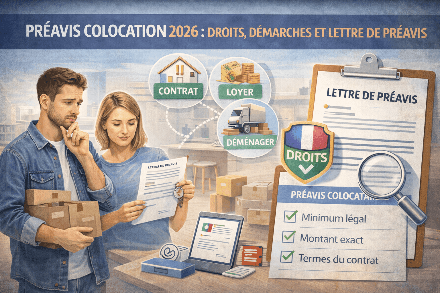 Préavis colocation 2026 : droits, démarches et lettre de préavis
