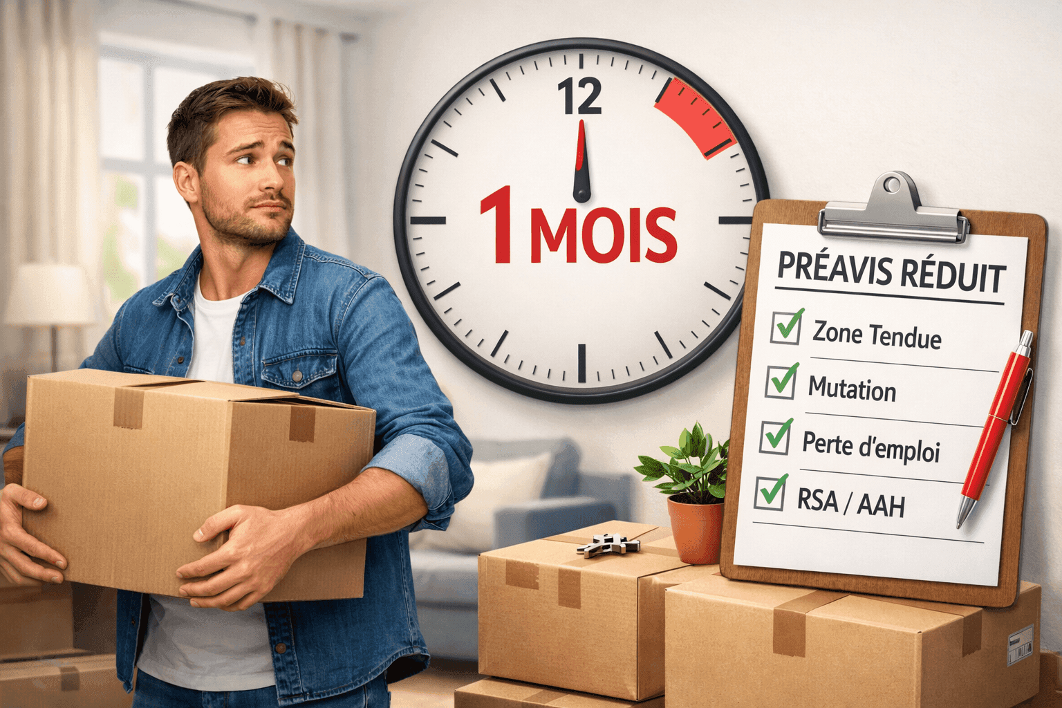Quitter son logement plus vite : 9 situations légales qui permettent un préavis réduit à 1 mois